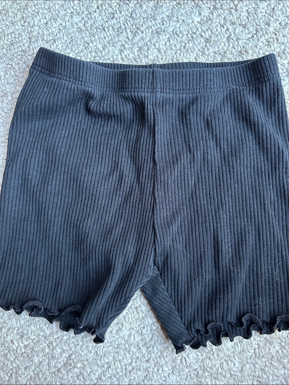 Ribbed Black Women's Lounge Shorts